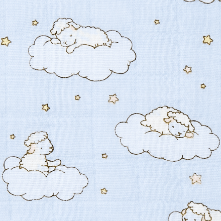 雲に乗ったひつじ柄のガーゼ
