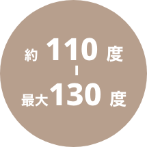 110度から最大130度