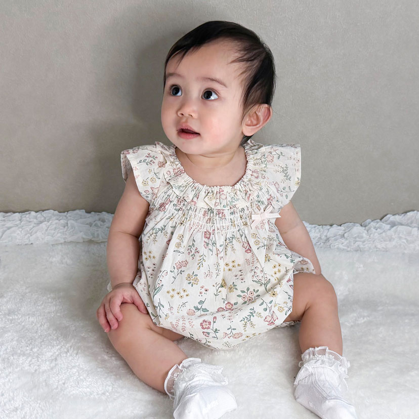 baby Dior 花柄ワンピースとショートパンツセット 18M 姉妹服】ブルー花柄ロンパース/ワンピース ¥2,800 (38%OFF)🌷 ☆カラー