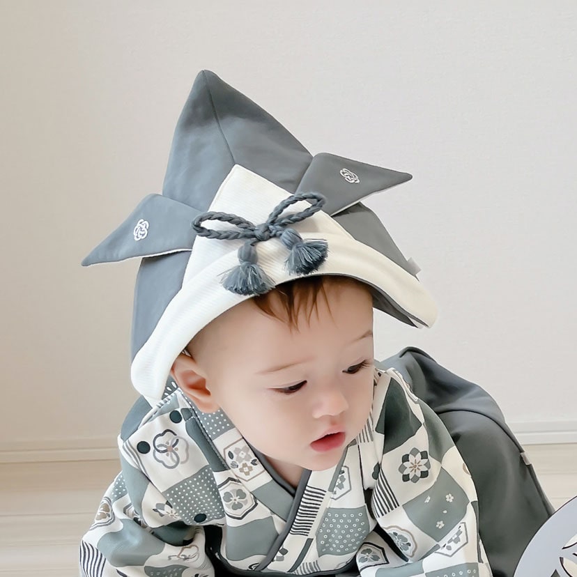 かぶれる ベビー兜/S/濃抹茶