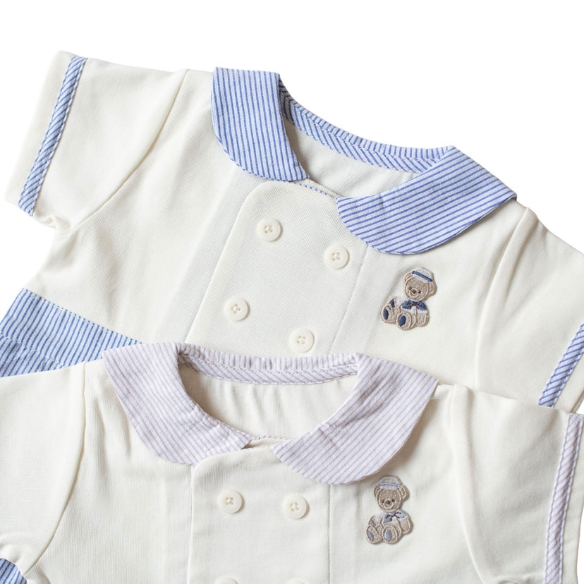 マリンベアロンパース/80/ブルー ブルー 80