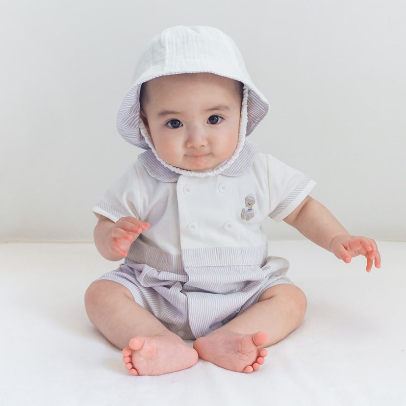 マリンベアロンパース/80/ブルー ブルー 80