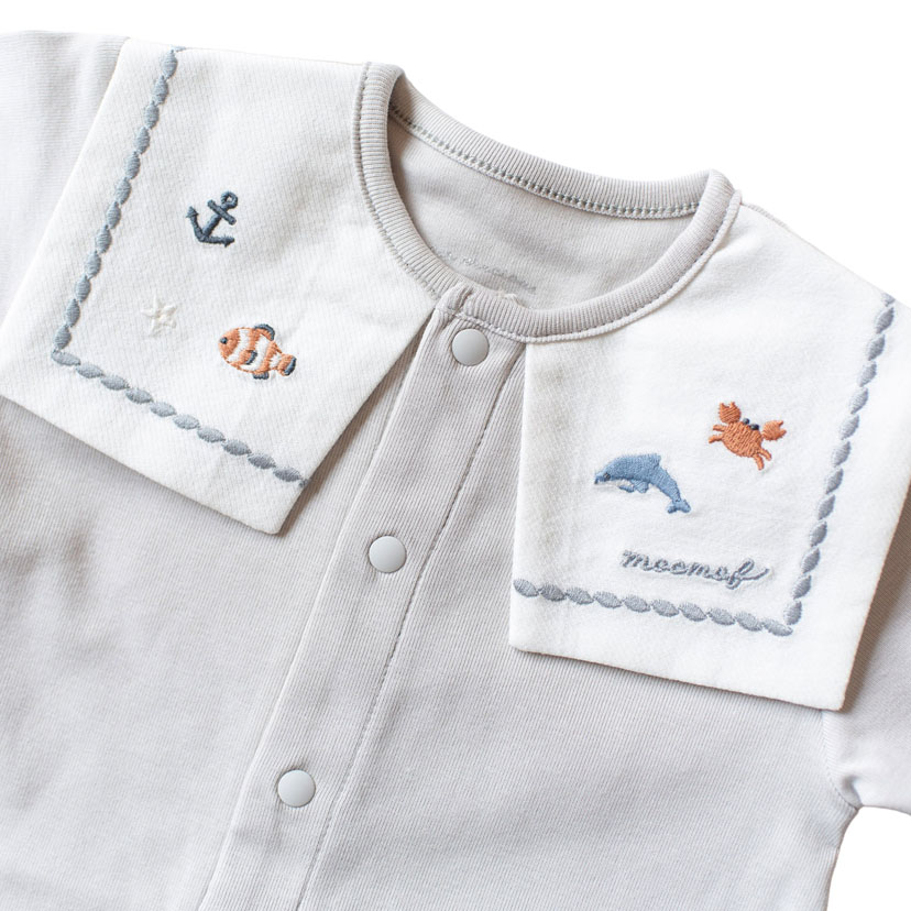 水族館セーラーロンパース/70/ライトグレー ライトグレー 70