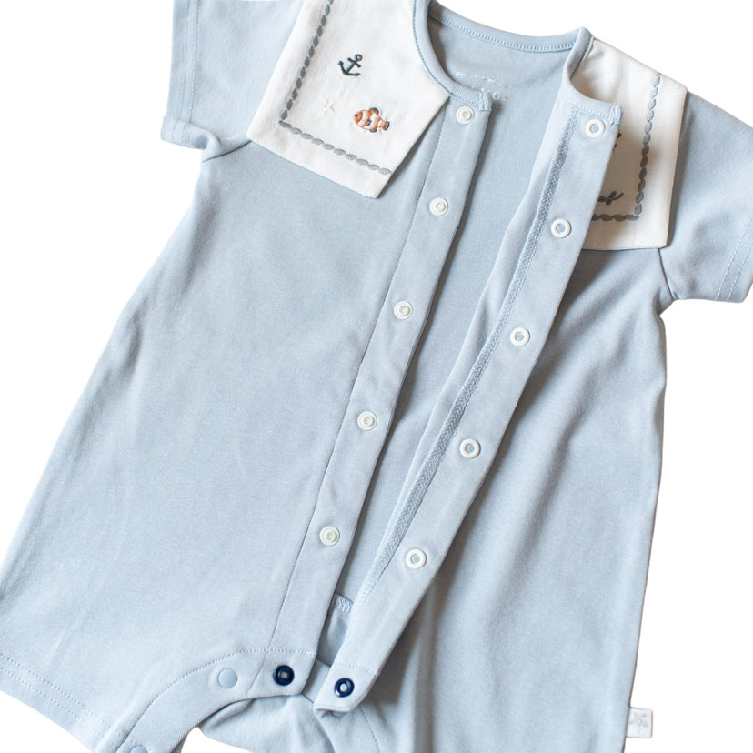 水族館セーラーロンパース/70/ライトグレー ライトグレー 70