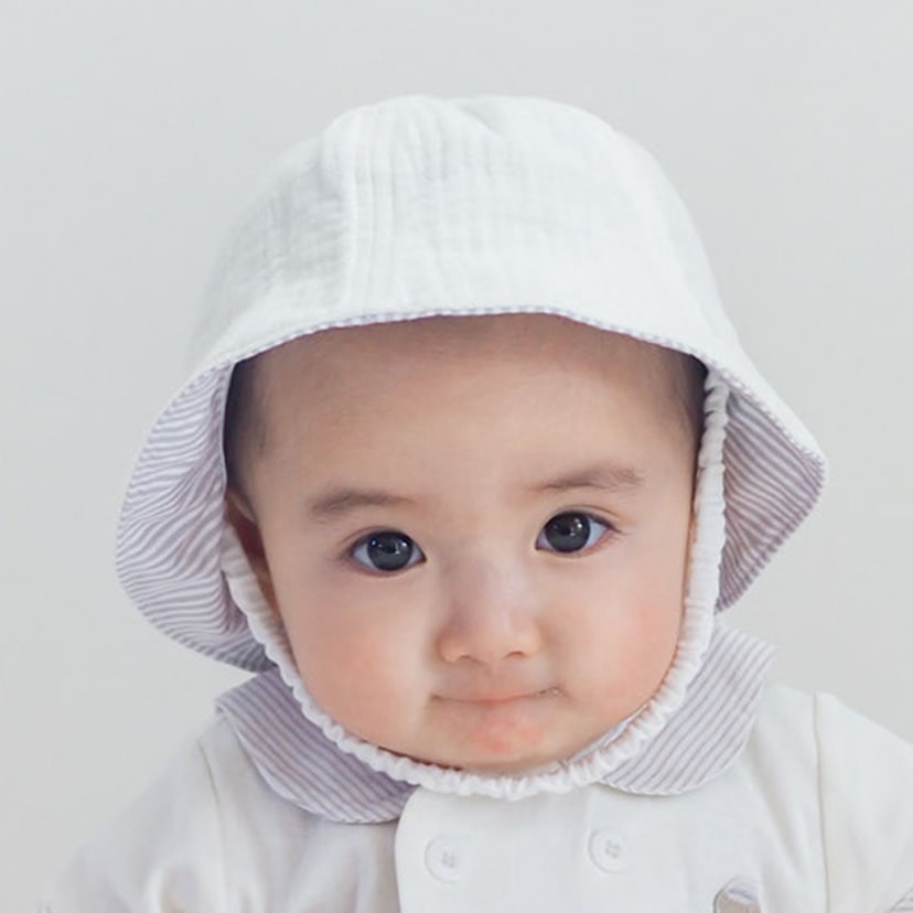 アニマル日除け付きハット/46cm/アイボリー