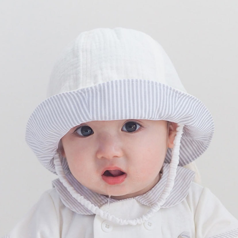 アニマル日除け付きハット/48cm/アイボリー アイボリー 48cm