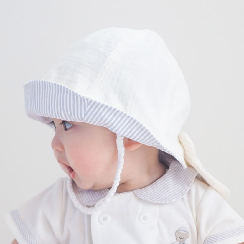 アニマル日除け付きハット/48cm/アイボリー アイボリー 48cm