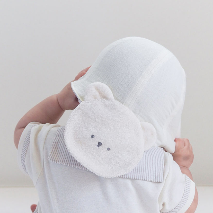 アニマル日除け付きハット/48cm/アイボリー アイボリー 48cm