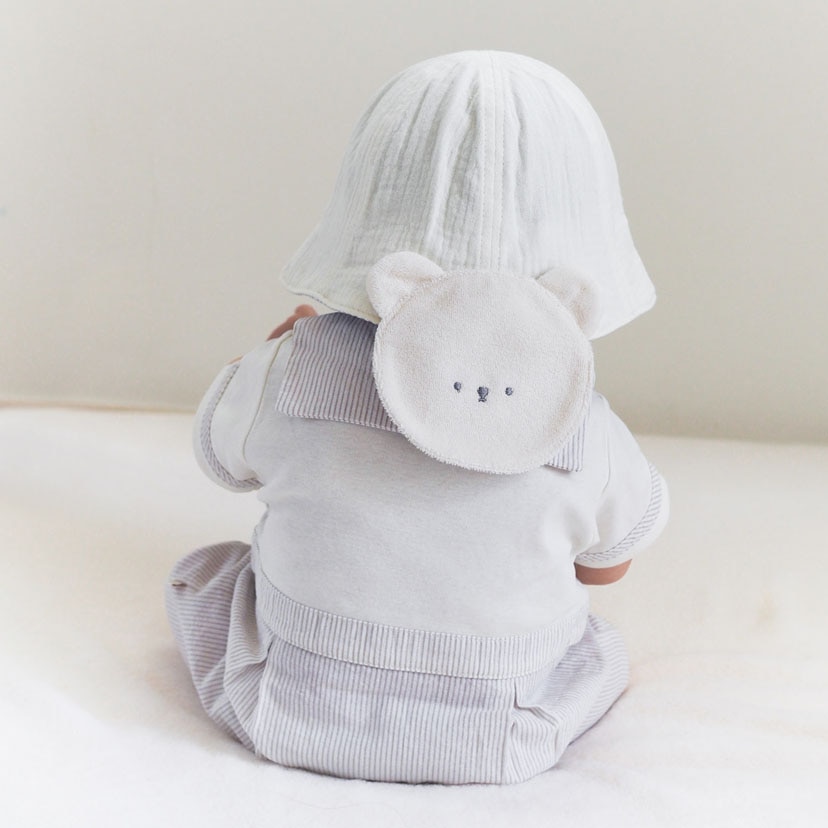 アニマル日除け付きハット/48cm/アイボリー アイボリー 48cm