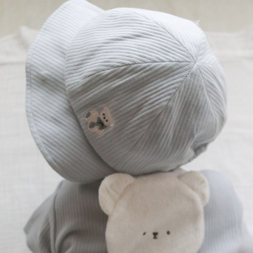 新生児ベビーハット/S(46-48cm)/サックス サックス S