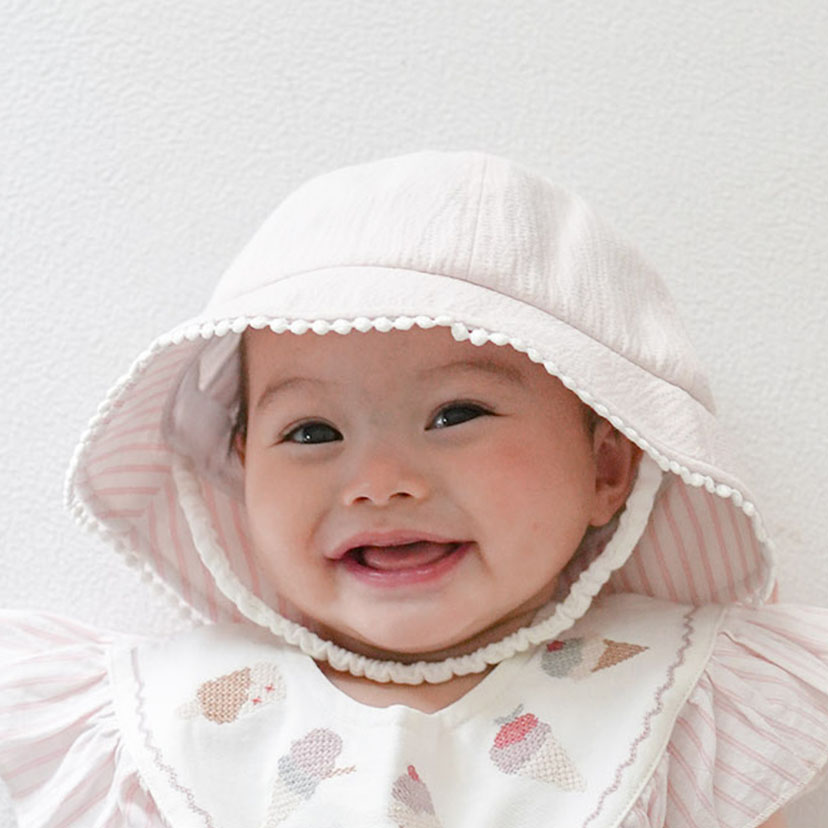 日除けリボンハット/48cm/ピンク ピンク 48cm