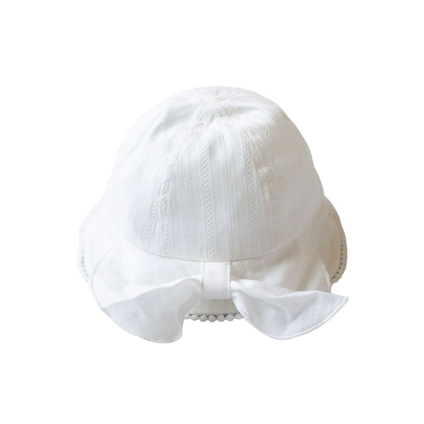 日除けリボンハット/48cm/ホワイト ホワイト 48cm