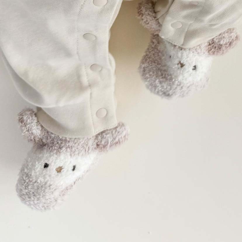マシュマロニットアニマルソックス/S(9-12cm)/ひつじ ひつじ