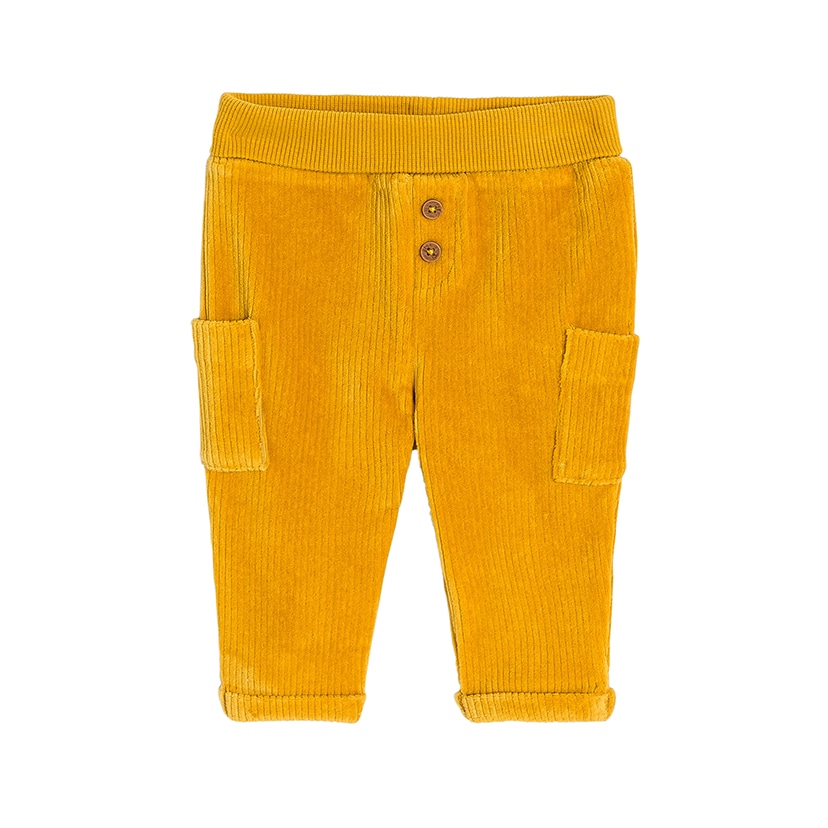 シェルパ素材カーディガン・コーデュロイパンツ・イエローロンパースの3点セット/60cm/生成＆イエロー 生成＆イエロー 60cm