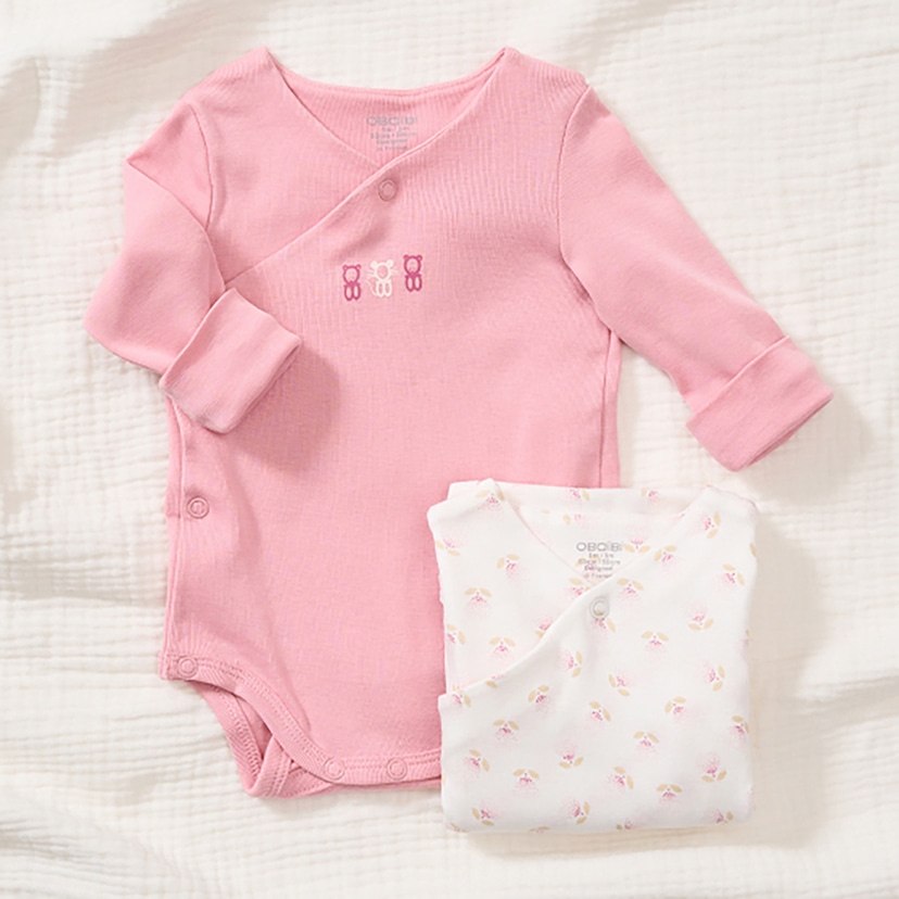 ニットロンパース 2枚セット/70-75cm/ピンク ピンク 70-75cm