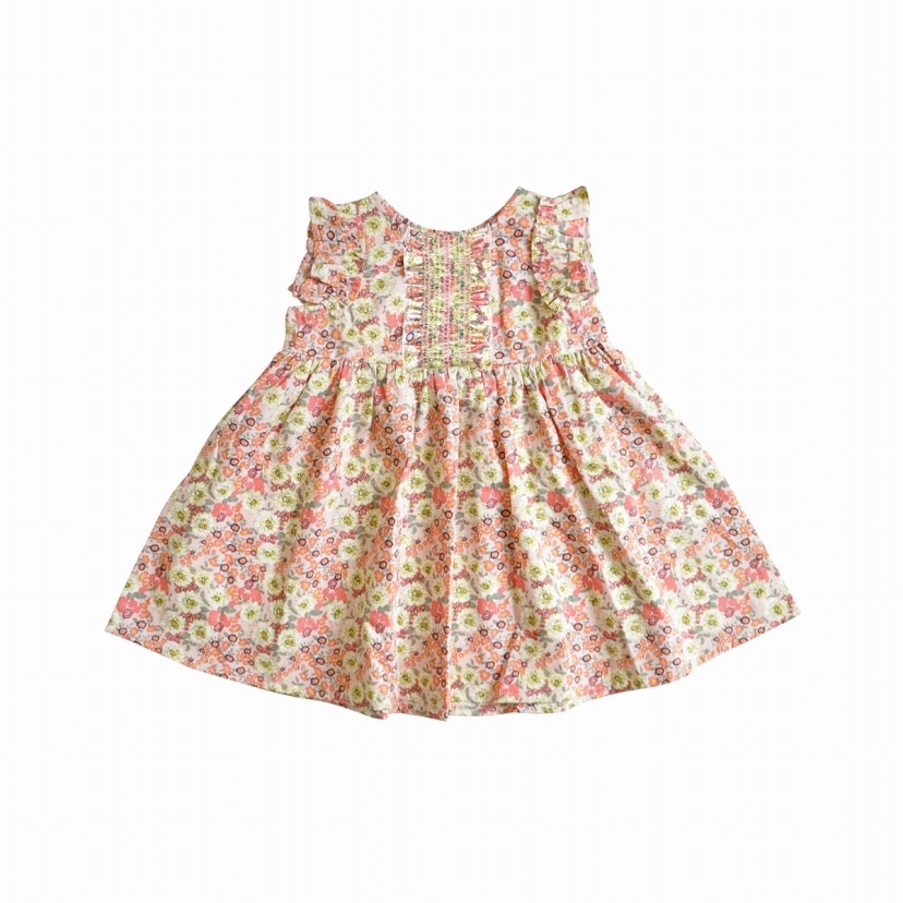 花柄スモッキングワンピース ピンク花柄 80cm ピンク花柄 ベビー服 子供服 アパレル小物 Dadway ダッドウェイオンラインストア