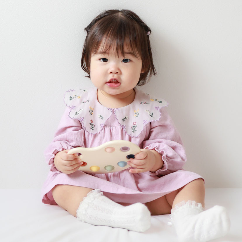 シアー刺しゅう 衿ボディドレス/70/ピンク ピンク 70