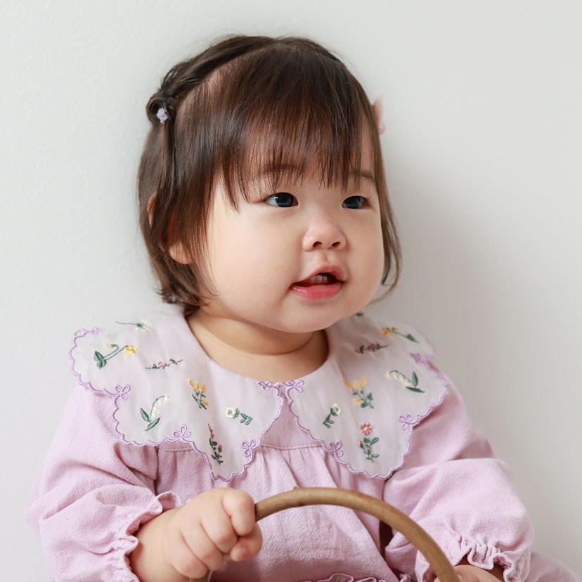 シアー刺しゅう 衿ボディドレス/80/ピンク ピンク 80