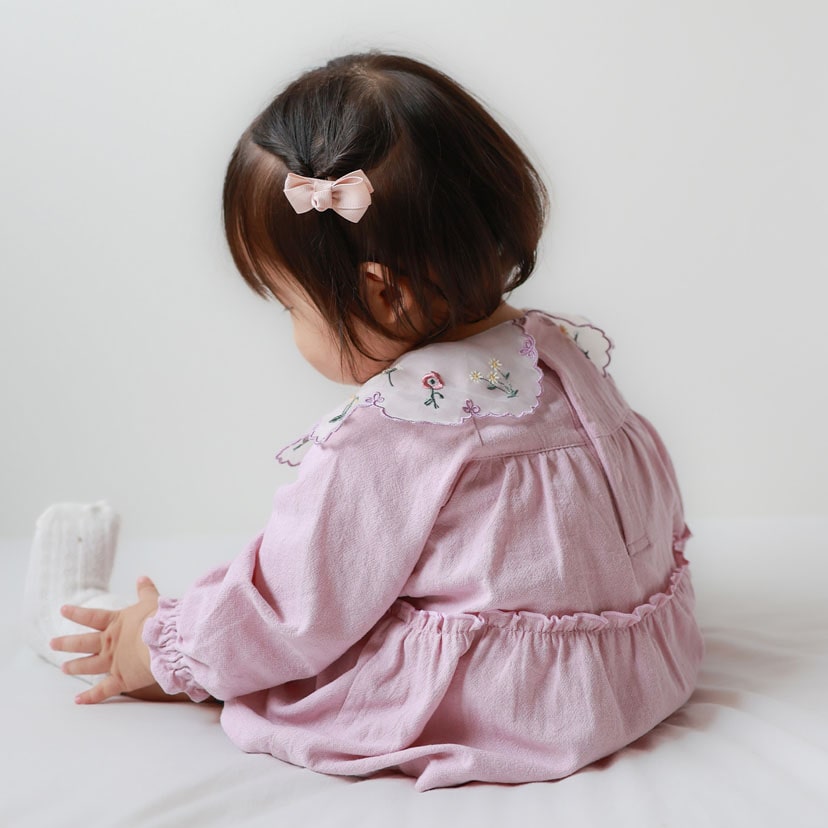 シアー刺しゅう 衿ボディドレス/80/ピンク ピンク 80