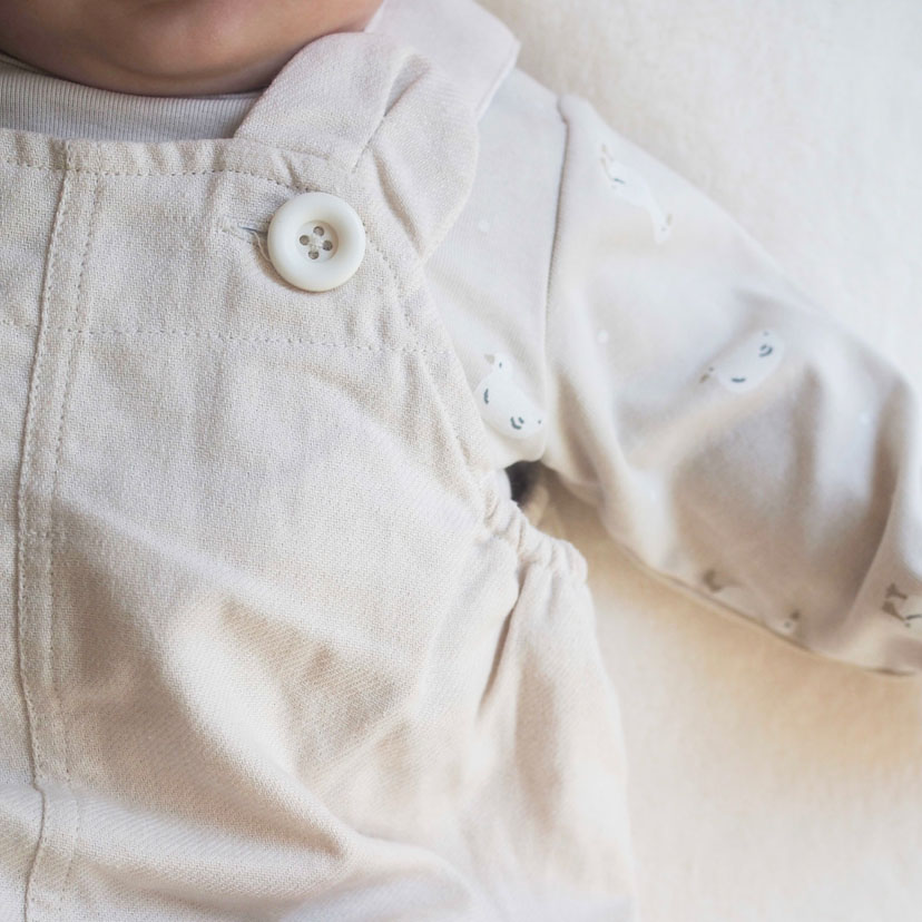 あひる柄ボディスーツ/70/ベージュ べージュ 70