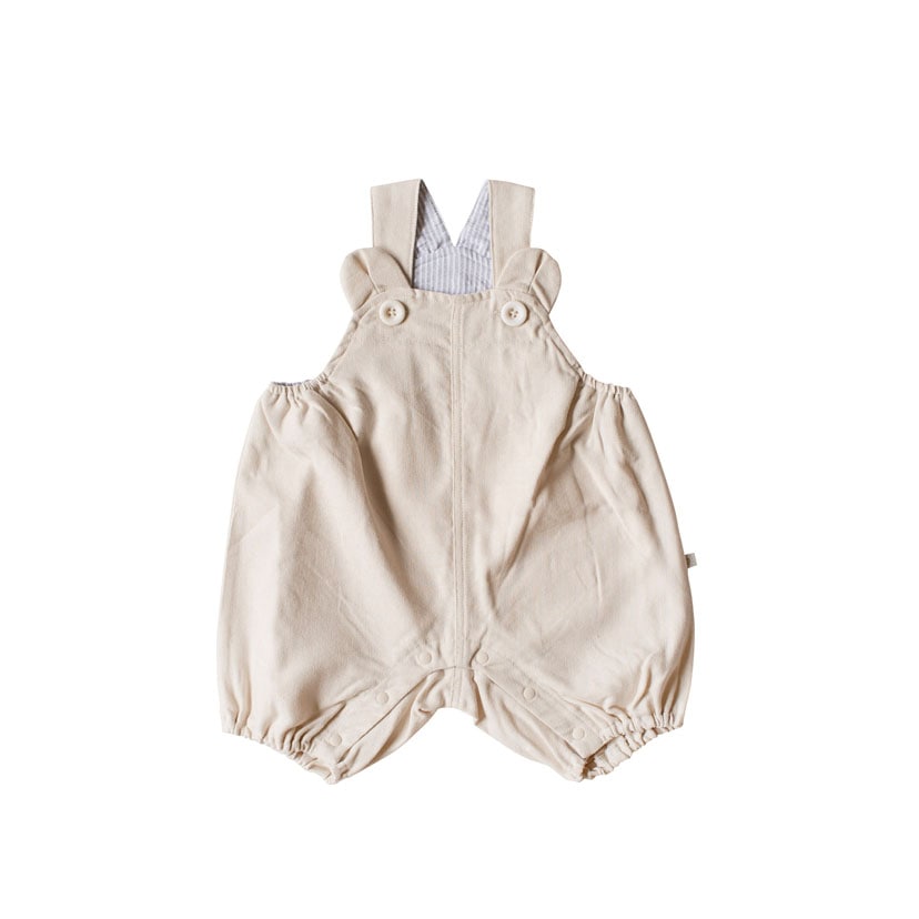 くま耳ぷっくりサロペット/70/ベージュ べージュ 70