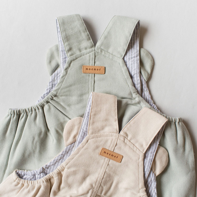 くま耳ぷっくりサロペット/70/ベージュ べージュ 70