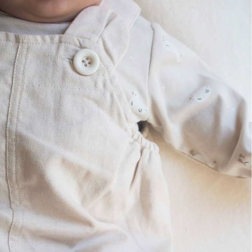 くま耳ぷっくりサロペット/70/ベージュ べージュ 70