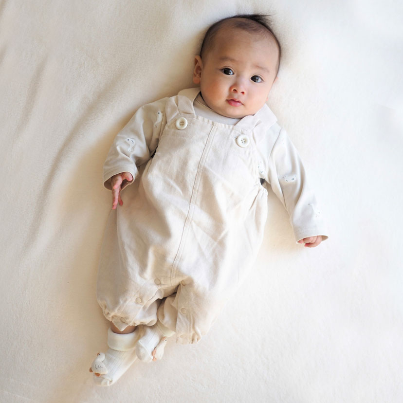 くま耳ぷっくりサロペット/70/ミント ミント 70