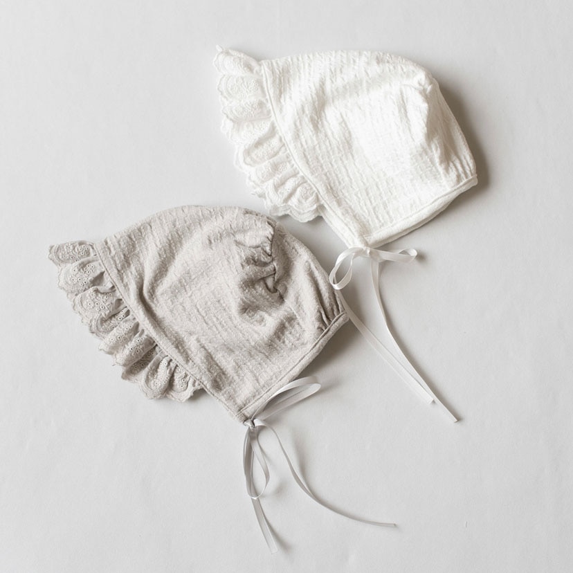 レース2wayオール＋ボンネットセット/F/ホワイト ホワイト