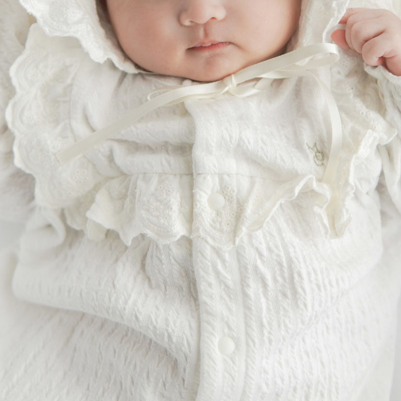 レース2wayオール＋ボンネットセット/F/ホワイト ホワイト