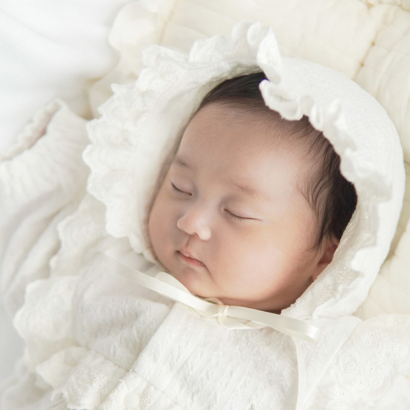 レース2wayオール＋ボンネットセット/F/ホワイト ホワイト