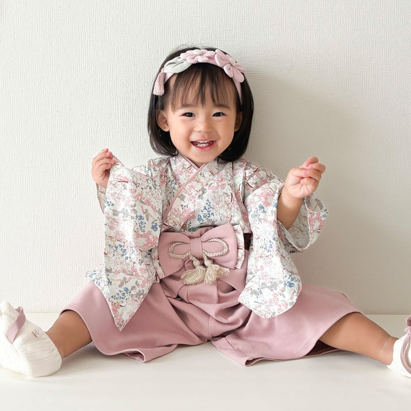 崩れにくい セパレート 袴セット/L（90-100）/ピンク