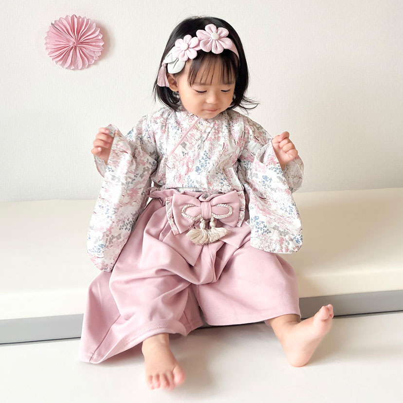 崩れにくい セパレート 袴セット/L（90-100）/ピンク ピンク L