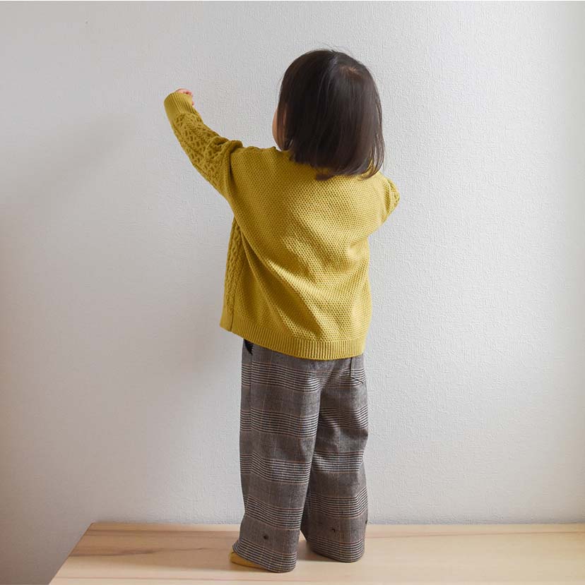 CACAOニットカーディガン/ピスタチオ(80 ピスタチオ): ベビー服・子供服・アパレル小物[DADWAY ダッドウェイオンラインストア]