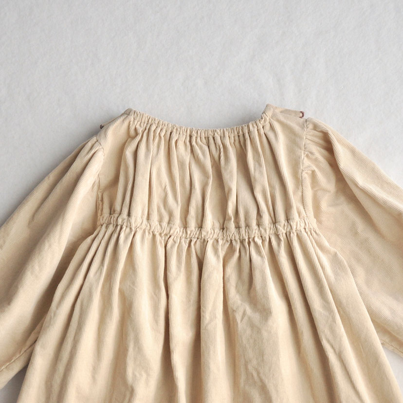 SALE】コール天 スモッキング刺しゅう ワンピース/80/アイボリー(80