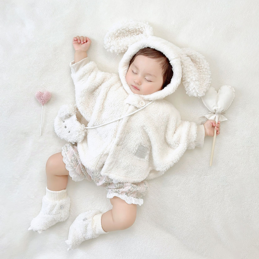 ぬいぐるみ ケープ/80/ホワイト/いぬ