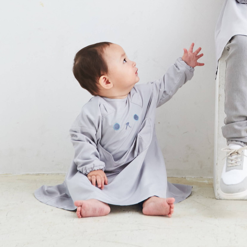 Abooスモック ベビー ブルーくま ベビー ブルーくま 日用品 ベビーキッズ雑貨 Dadway ダッドウェイオンラインストア