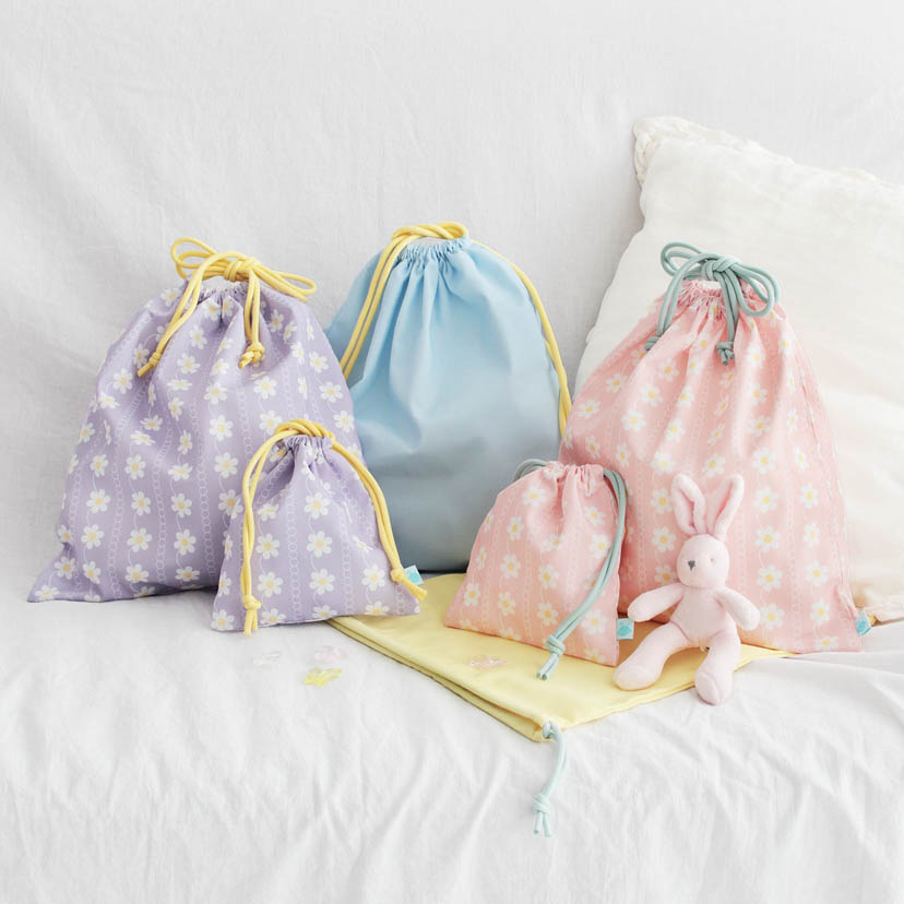 きんちゃく3枚セット/フラワーレース/ラベンダー フラワーレース／ラベンダー