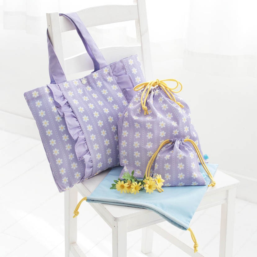 きんちゃく3枚セット/フラワーレース/ラベンダー フラワーレース／ラベンダー