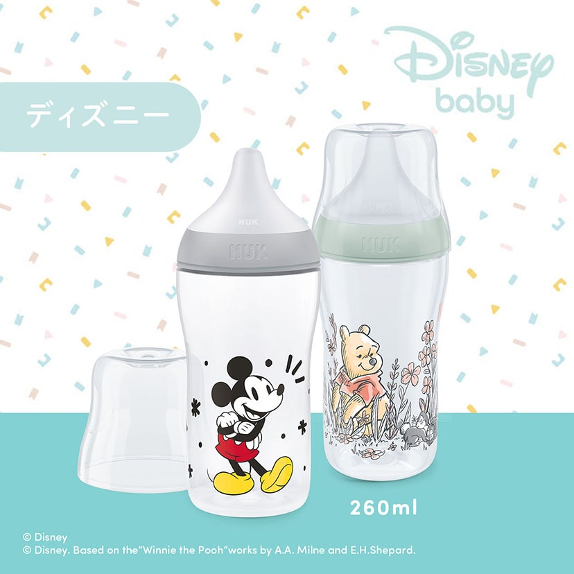 パーフェクトマッチほ乳びん（プラスチック製）/260ml/ミッキー/適温目盛り付き ミッキー