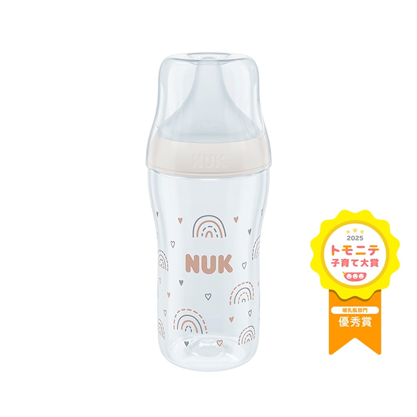 パーフェクトマッチほ乳びん（プラスチック製）/260ml/レインボー/適温目盛り付き