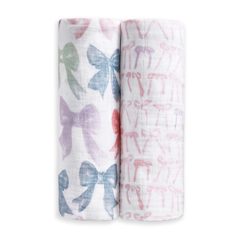 おくるみスワドル/リボン/オーガニック/2枚