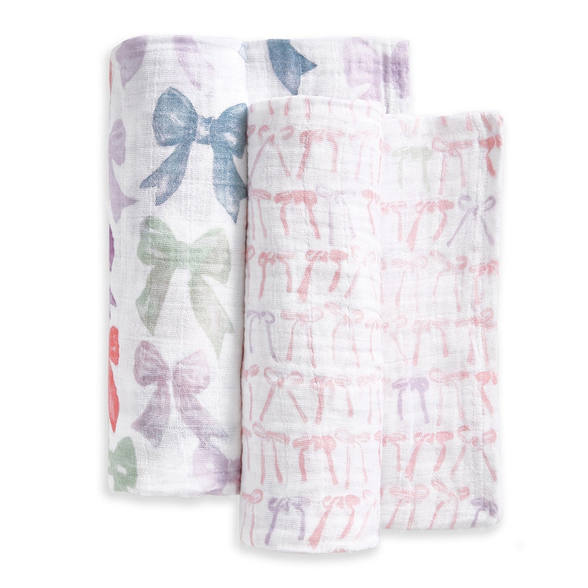 おくるみスワドル/リボン/オーガニック/2枚 リボン/オーガニック/2枚