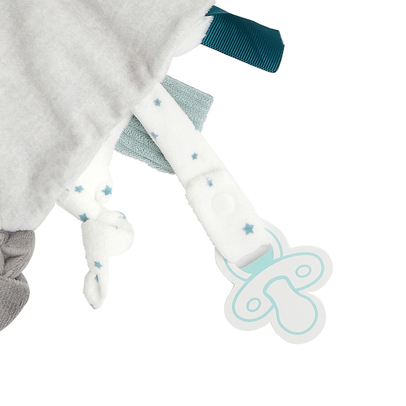 ベロア素材ウサギぬいぐるみ付きブランケット/グレー グレー