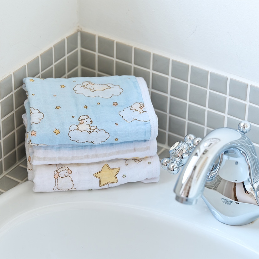 【10月17日予約開始】【11月2日発売】ウォッシュクロス/ガーゼハンカチ/イヤーオブザシープ/ひつじ/3枚 イヤーオブザシープ/ひつじ/3枚