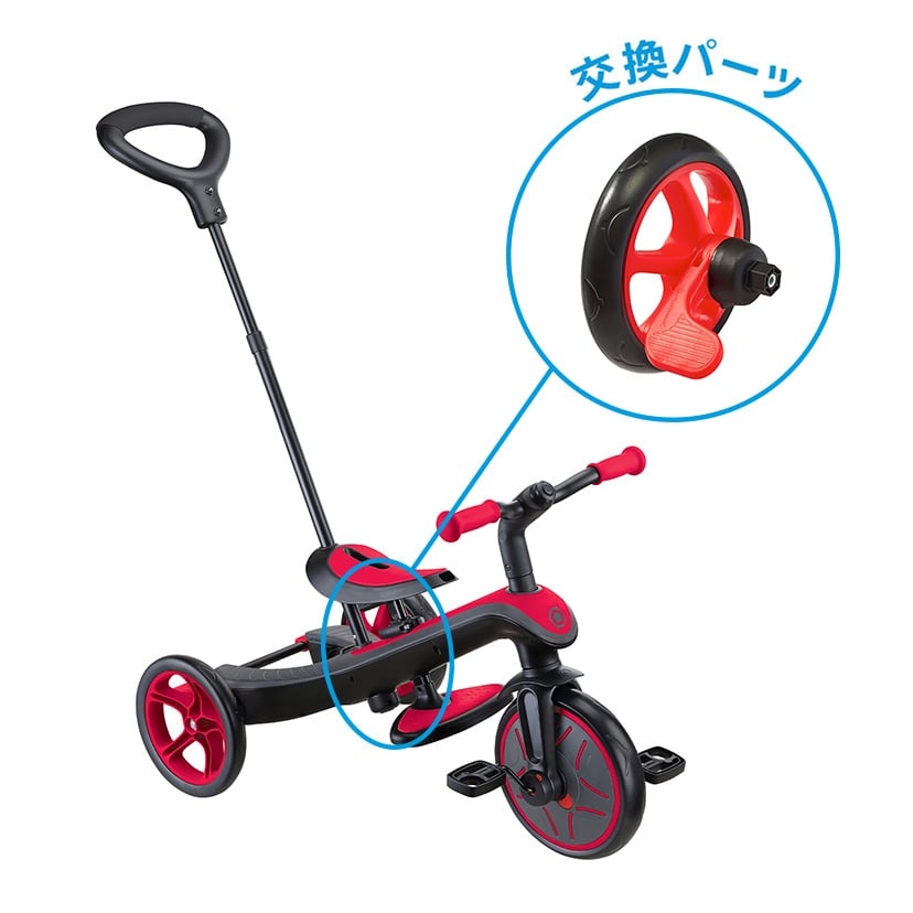エクスプローラートライク3in1 & 4in1用 】後輪（左）/レッド(旧