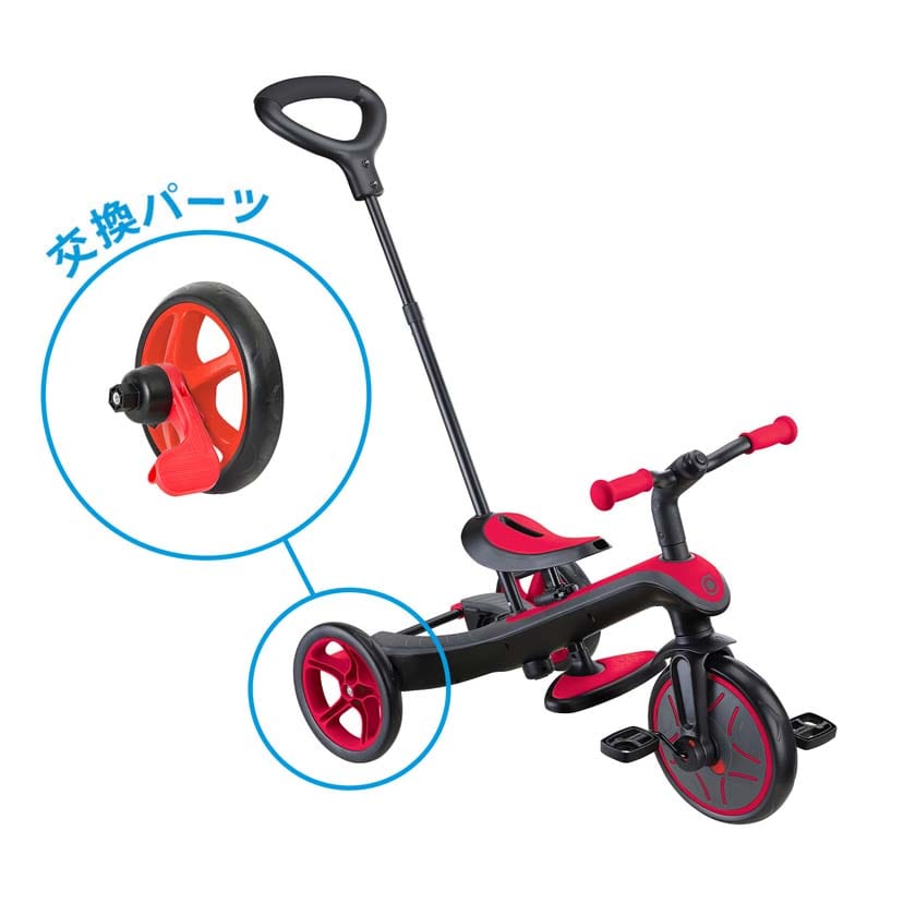 【パーキングバー付きトライク】後輪（右）/レッド